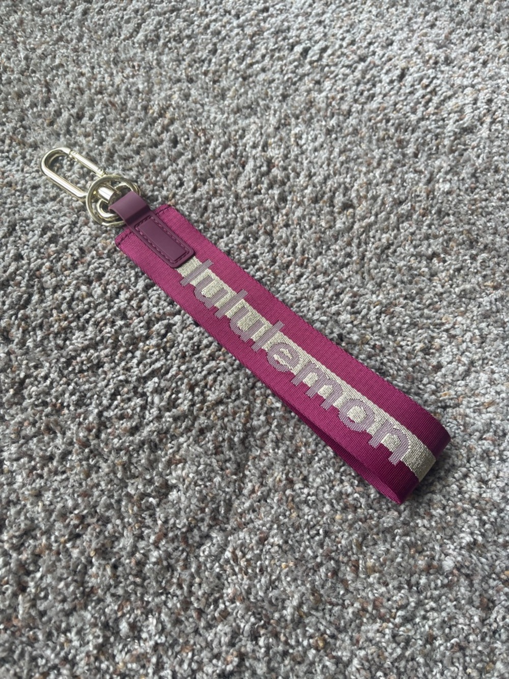 lululemon athletica Plum and Gold Key Fob Wrist Strap